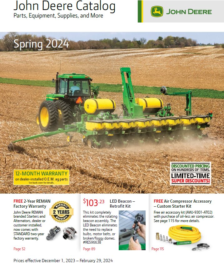 John Deere Spring Parts Catalog 2024