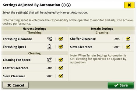 John Deere S7 G5 Series Display Adjustment